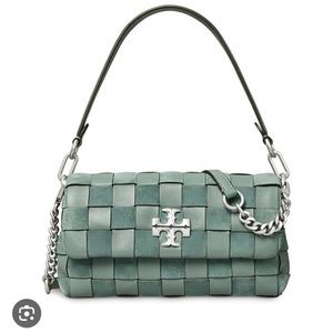 Tory Burch Kira Woven Leather Shoulder Bag